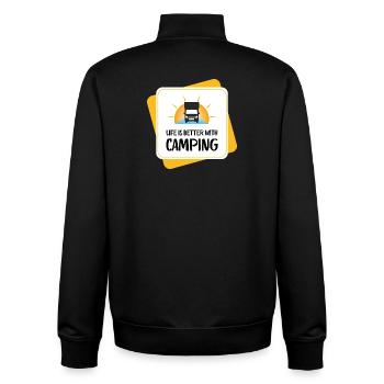 La vie est meilleure avec le camping – Design - Sweat zippé unisexe en coton bio Stanley/Stella - noir - Dos - AI Model Male 185 light (185cm)