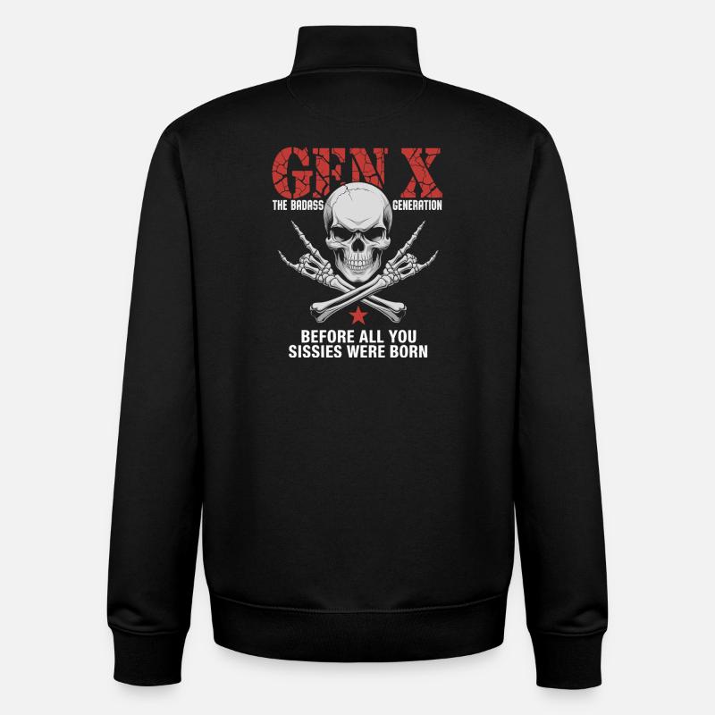 Gen X: Die Badass-Generation Crossbones - Unisex Organic Zip Sweatshirt von Stanley/Stella - Schwarz