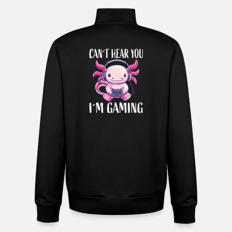 Monstre casque Kawaii pour le jeu - Sweat zippé unisexe en coton bio Stanley/Stella - noir