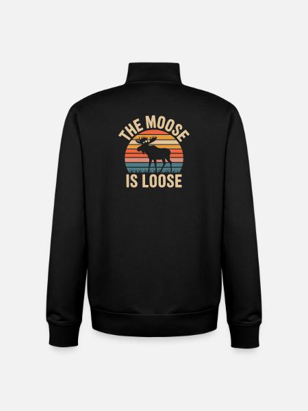 Moose Sunset Is Loose - Unisex Organic Zip Sweatshirt by Stanley/Stella - black