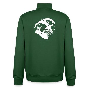 Schädel - Unisex Organic Zip Sweatshirt von Stanley/Stella - Flaschengrün - Hinten - AI Model Male 185 dark (185cm)