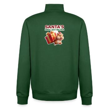 Santa's Smallest Helper Hamster - Unisex Organic Zip Sweatshirt by Stanley/Stella - bottle green - Back - AI Model Male 185 dark (185cm)