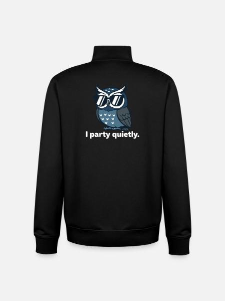 Cool owl with sunglasses - Unisex Organic Zip Sweatshirt by Stanley/Stella - black