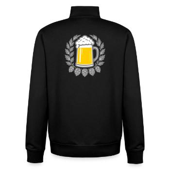 Bier - Unisex Organic Zip Sweatshirt by Stanley/Stella - black - Back - AI Model Male 185 light (185cm)