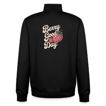 Berry Good Day - Erdbeere - Unisex Organic Zip Sweatshirt von Stanley/Stella - Schwarz - Hinten - AI Model Male 185 light (185cm)