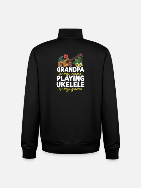 Hawaiian Ukulele Uke Grandpa - Unisex Organic Zip Sweatshirt by Stanley/Stella - black