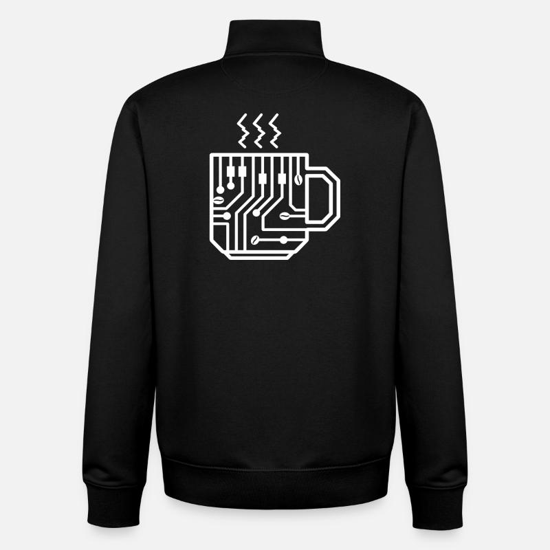 Circuit Mug Glyph Tech Brew - Unisex Organic Zip Sweatshirt von Stanley/Stella - Schwarz