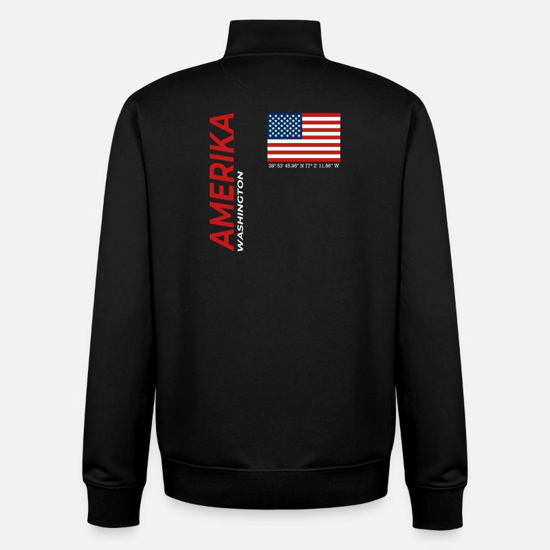 Washington - Sweat zippé unisexe en coton bio Stanley/Stella - noir
