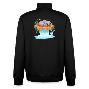 Koala Traum Lavafluss - Unisex Organic Zip Sweatshirt von Stanley/Stella - Schwarz - Hinten - AI Model Male 185 light (185cm)