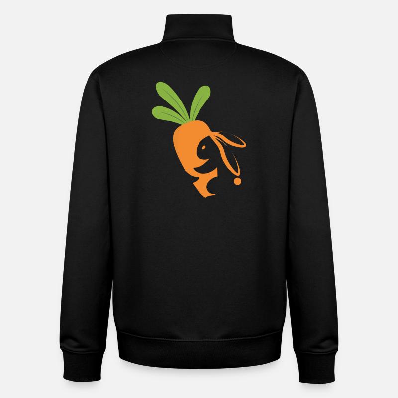 Karottenlächelndes Maskottchen - Unisex Organic Zip Sweatshirt von Stanley/Stella - Schwarz