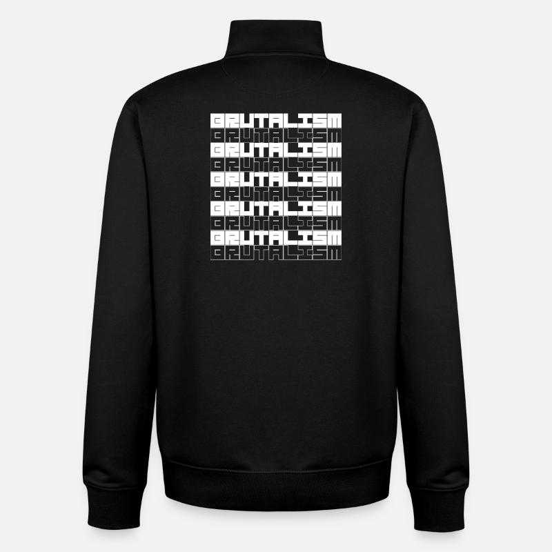 Grille de bugs du brutalisme - Sweat zippé unisexe en coton bio Stanley/Stella - noir