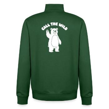 Dessin animé Ours sauvages qui agitent les bras - Sweat zippé unisexe en coton bio Stanley/Stella - vert bouteille - Dos - AI Model Male 185 dark (185cm)