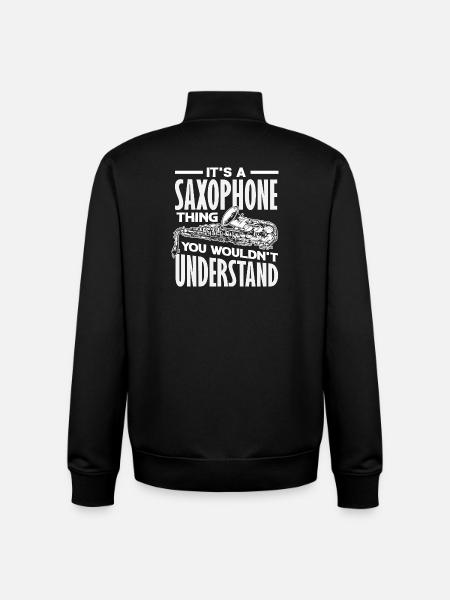 It's a saxophone thing funny - Unisex Organic Zip Sweatshirt by Stanley/Stella - black