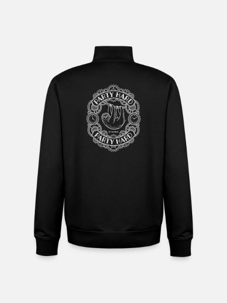 Party Hard Napping Sloth - Unisex Organic Zip Sweatshirt by Stanley/Stella - black