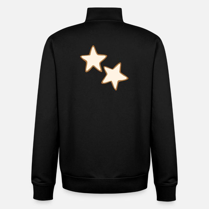 Biscuits Cinnamon Star - Sweat zippé unisexe en coton bio Stanley/Stella - noir