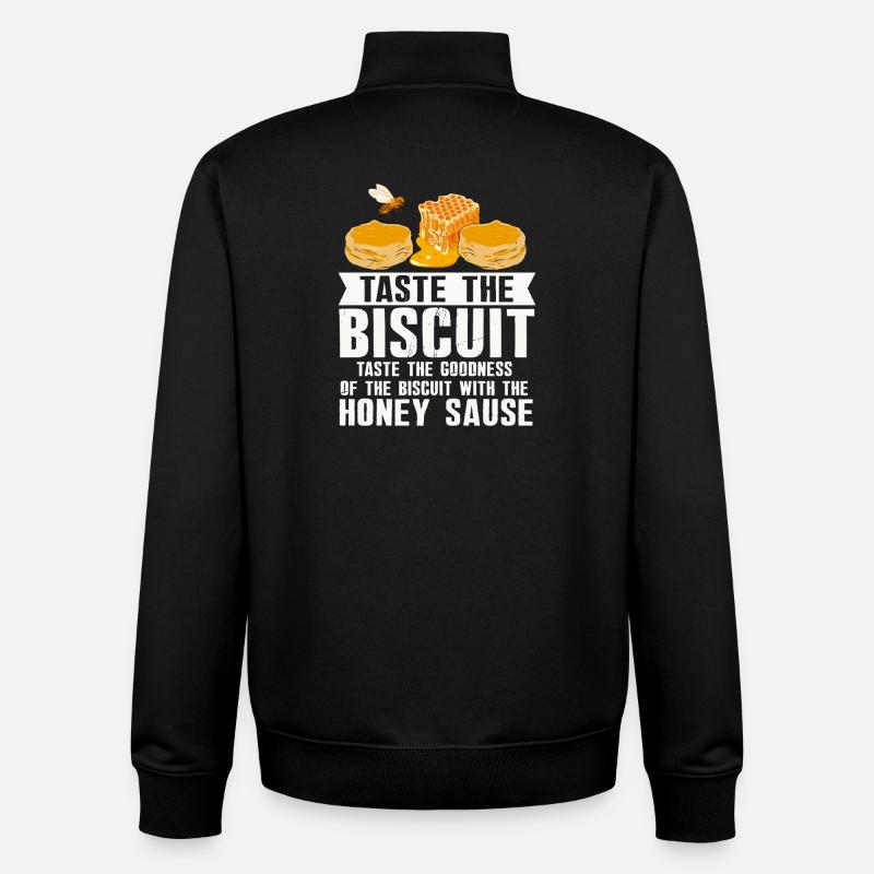 Taste the Biscuit Honey Drizzle - Unisex Organic Zip Sweatshirt by Stanley/Stella - black