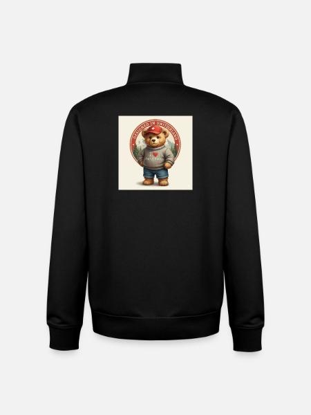 Swiss Bear with I Love Switzerland - Unisex Organic Zip Sweatshirt by Stanley/Stella - black