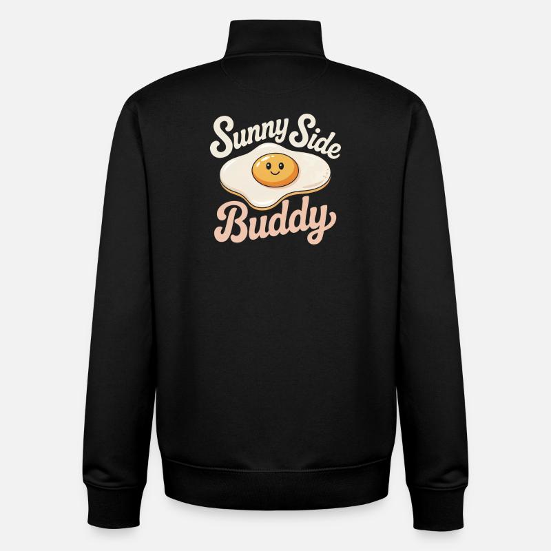 fried egg - Unisex Organic Zip Sweatshirt by Stanley/Stella - black