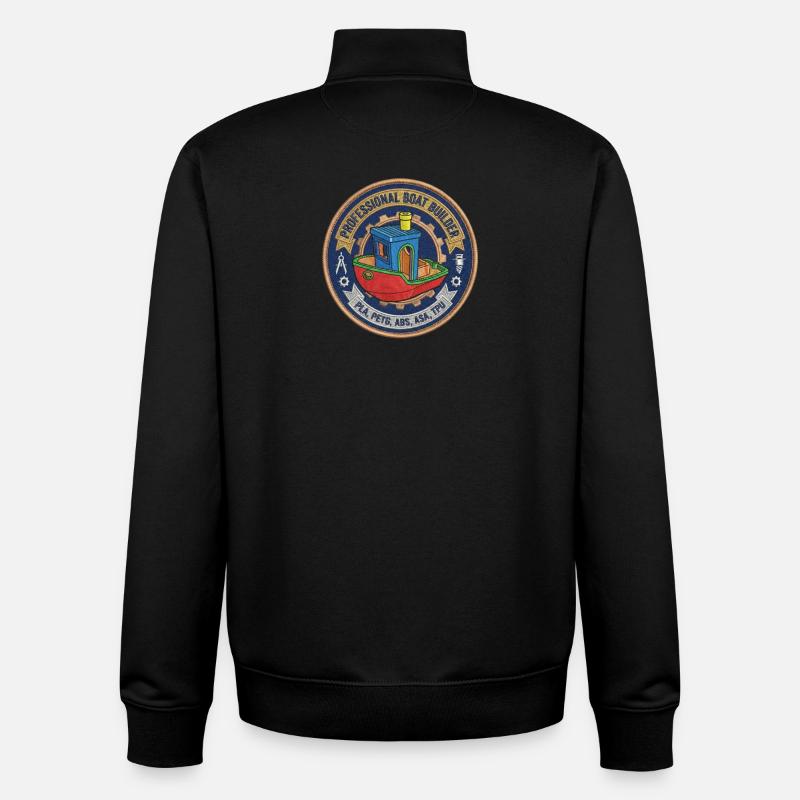 Constructeur professionnel de bateaux Benchy Patch - Sweat zippé unisexe en coton bio Stanley/Stella - noir