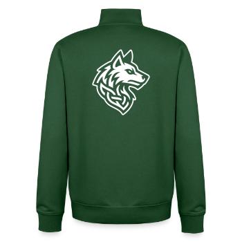 Wolf Kopf Nordisch - Unisex Organic Zip Sweatshirt von Stanley/Stella - Flaschengrün - Hinten - AI Model Male 185 dark (185cm)