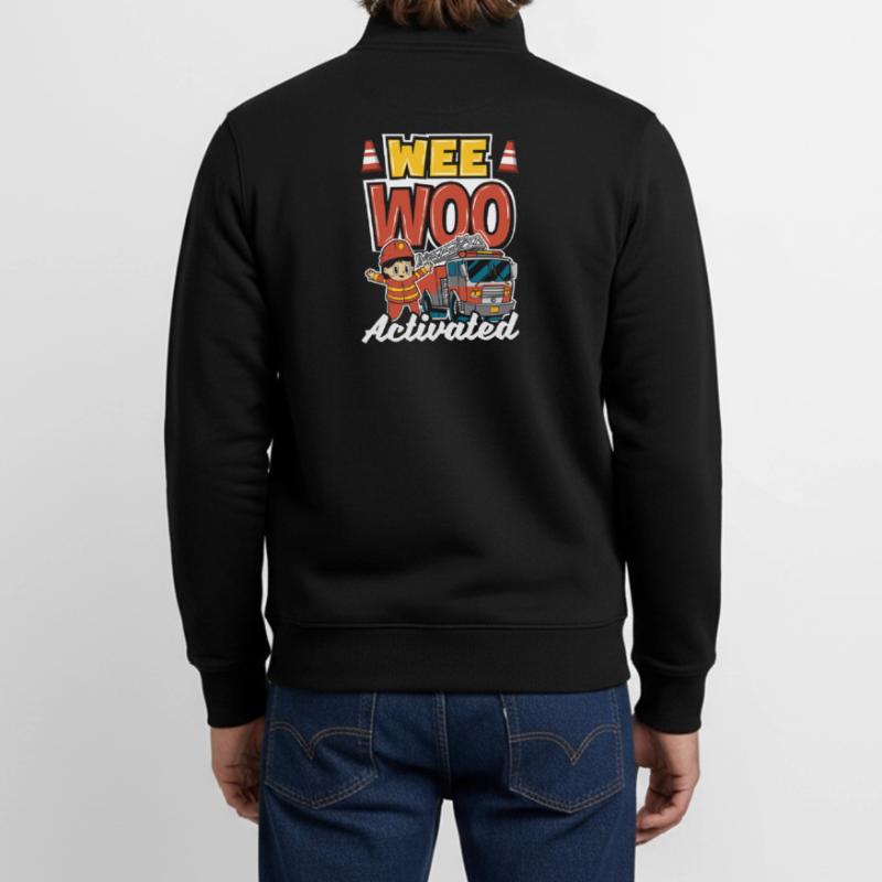 Wee Woo Squad Fire Tiny Feuerwehrmann Unisex Organic Zip Sweatshirt von Stanley/Stella