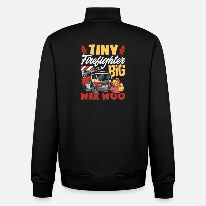 Wee Woo Squad Fire Tiny Feuerwehrmann - Unisex Organic Zip Sweatshirt von Stanley/Stella - Schwarz