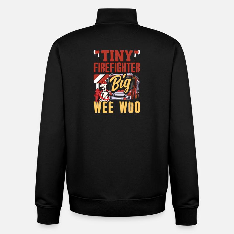 Escouade Wee Woo Pompier, Petit Pompier - Sweat zippé unisexe en coton bio Stanley/Stella - noir