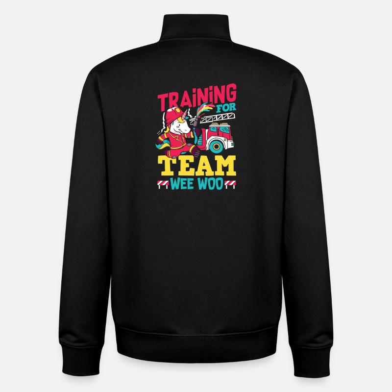 Wee Woo Squad Fire Tiny Firefighter - Unisex Organic Zip Sweatshirt by Stanley/Stella - black
