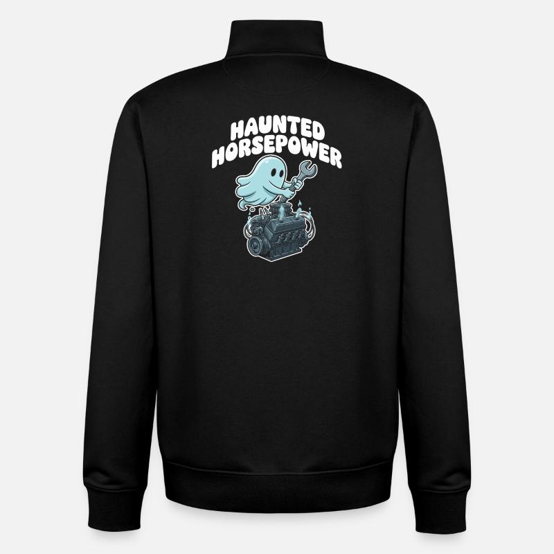 Dessin animé Ghost Engine Hanting Engine - Sweat zippé unisexe en coton bio Stanley/Stella - noir