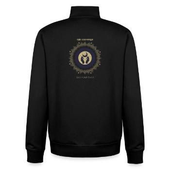 The_Universe_has_yor_back - Unisex Organic Zip Sweatshirt von Stanley/Stella - Schwarz - Hinten - AI Model Male 185 light (185cm)