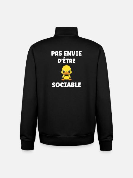 Don't want to be sociable duck - Unisex Organic Zip Sweatshirt by Stanley/Stella - black