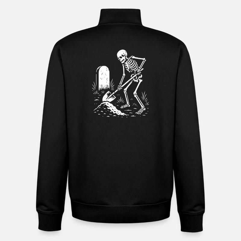 Fouilles de squelettes dans un cimetière - Sweat zippé unisexe en coton bio Stanley/Stella - noir