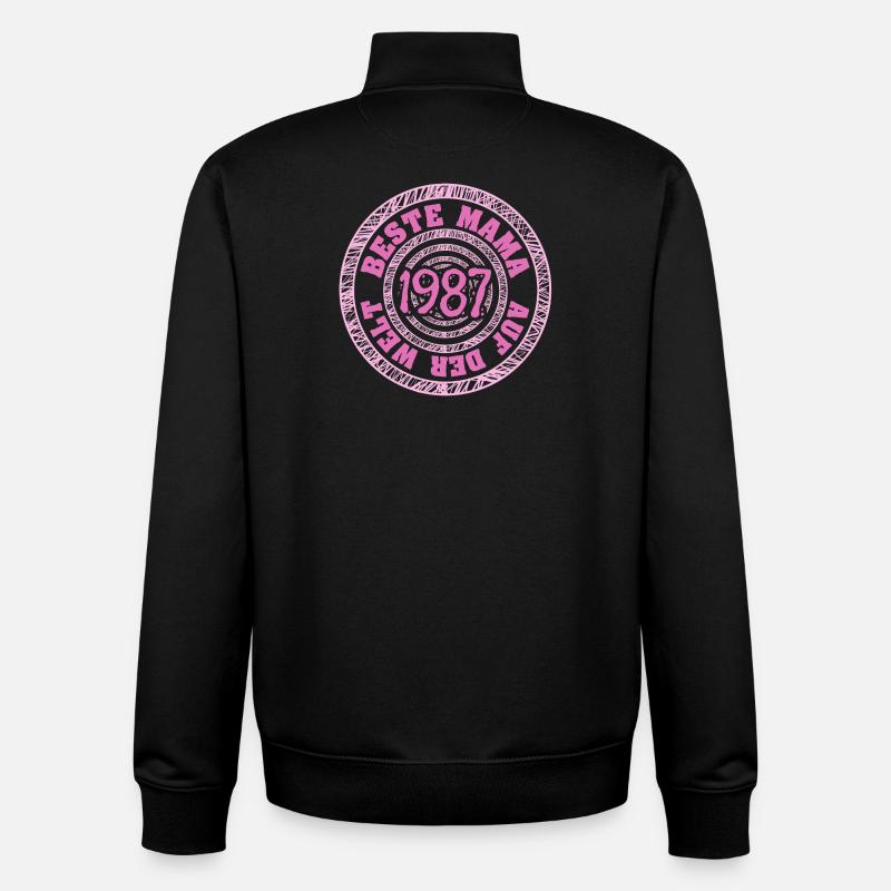 1987 - Sweat zippé unisexe en coton bio Stanley/Stella - noir