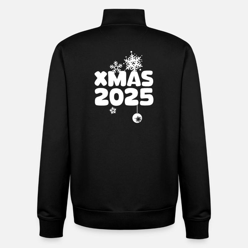 XMAS 2025 mit Schneeflocken Design - Unisex Organic Zip Sweatshirt von Stanley/Stella - Schwarz