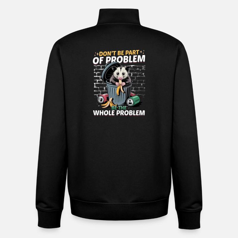 Funny Opossum - Unisex Organic Zip Sweatshirt von Stanley/Stella - Schwarz