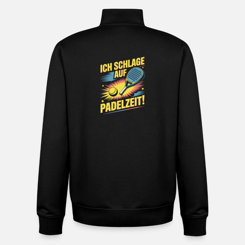 Padelzeit Neon Treffer - Unisex Organic Zip Sweatshirt von Stanley/Stella - Schwarz