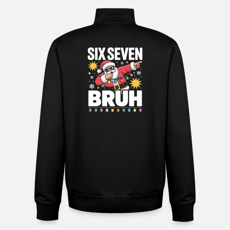 Weihnachtsbruh: Santa mit Lichterkette - Unisex Organic Zip Sweatshirt von Stanley/Stella - Schwarz
