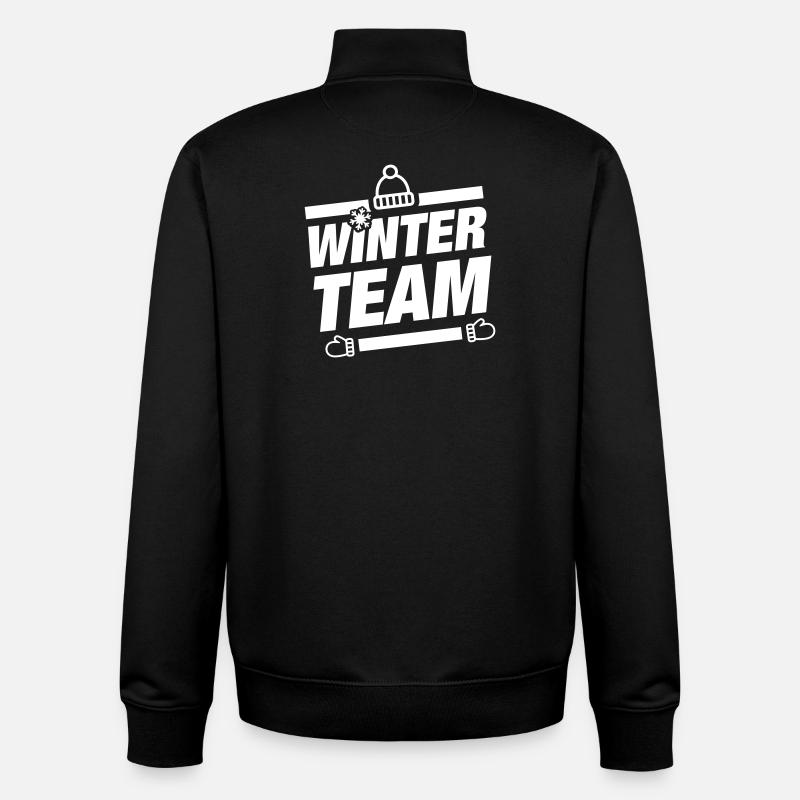 Équipe d’hiver Wintery - Sweat zippé unisexe en coton bio Stanley/Stella - noir