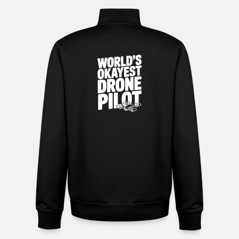 World’s Okayest Drone Pilot - Unisex Organic Zip Sweatshirt by Stanley/Stella - black