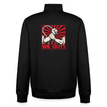 We Out – African Roots Melanin Pride Black History - Unisex Organic Zip Sweatshirt by Stanley/Stella - black - Back - AI Model Male 185 light (185cm)