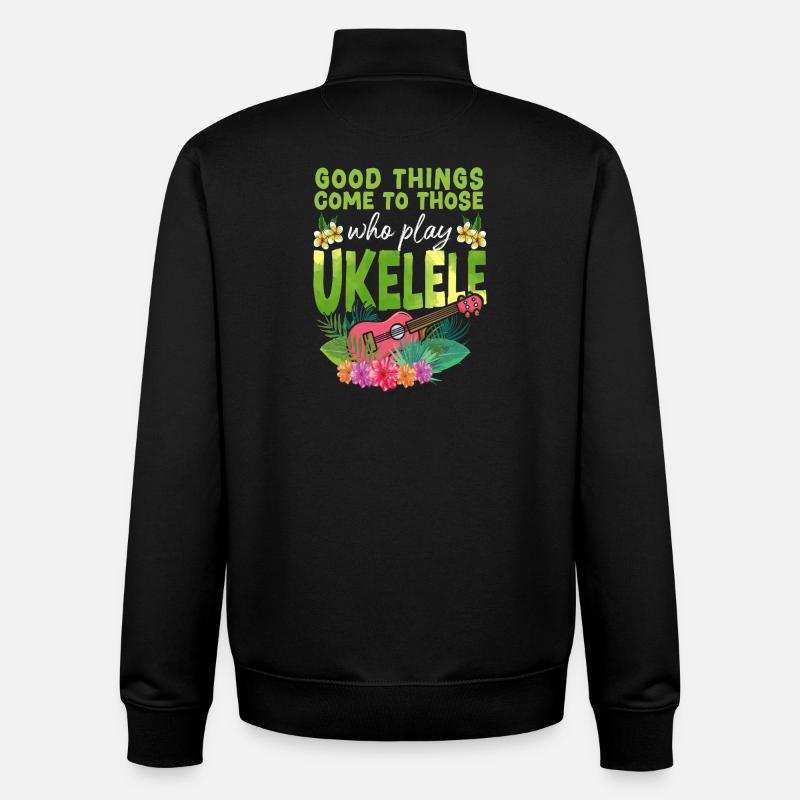 Hawaiian Ukulele Uke Good Things - Unisex Organic Zip Sweatshirt by Stanley/Stella - black