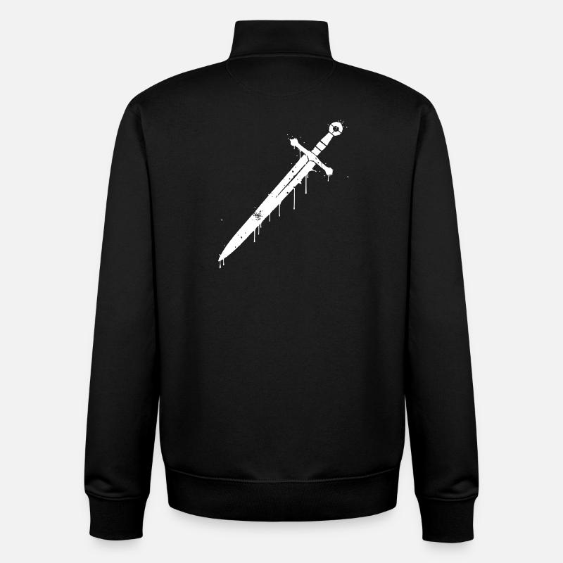 Ritter Schwert Graffiti Mittelalter - Unisex Organic Zip Sweatshirt von Stanley/Stella - Schwarz