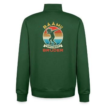Bääm Big Brother Dab Funny Kids Siblings - Unisex Organic Zip Sweatshirt by Stanley/Stella - bottle green - Back - AI Model Male 185 dark (185cm)