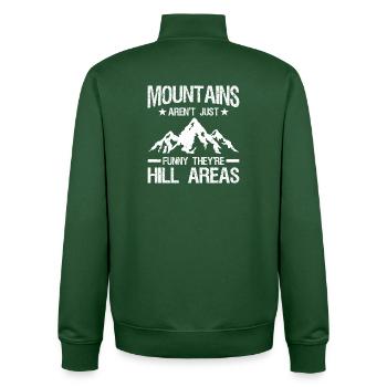 Mountains Aren't Funny They're Hill Areas Dad - Unisex Organic Zip Sweatshirt von Stanley/Stella - Flaschengrün - Hinten - AI Model Male 185 dark (185cm)