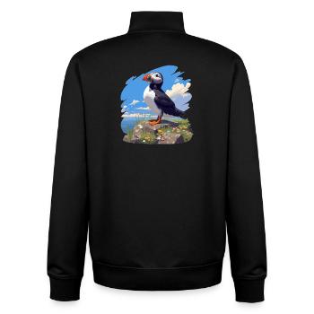Puffin Papageientaucher - Unisex Organic Zip Sweatshirt von Stanley/Stella - Schwarz - Hinten - AI Model Male 185 light (185cm)