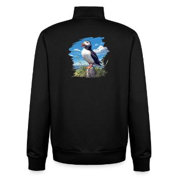 Puffin Papageientaucher - Unisex Organic Zip Sweatshirt von Stanley/Stella - Schwarz - Hinten - AI Model Male 185 light (185cm)