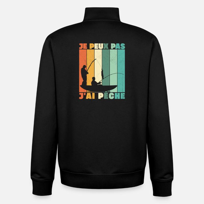 Je Peux Pas J'ai Pêche - Sweat zippé unisexe en coton bio Stanley/Stella - noir