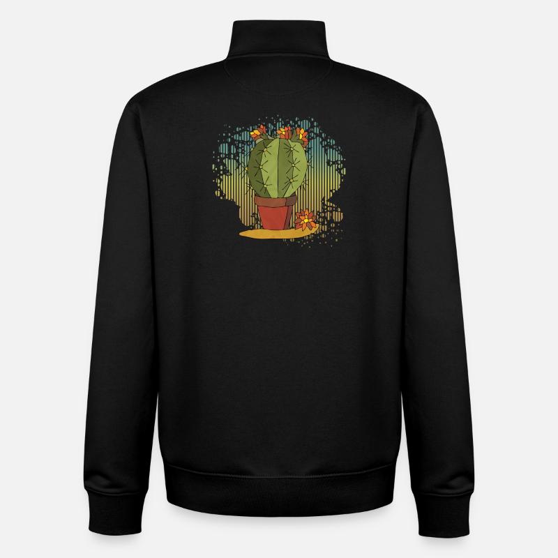 Fleur - Sweat zippé unisexe en coton bio Stanley/Stella - noir