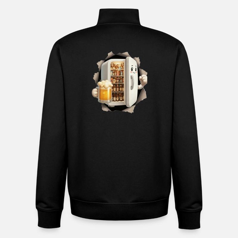 Refrigerator Beer - Unisex Organic Zip Sweatshirt by Stanley/Stella - black