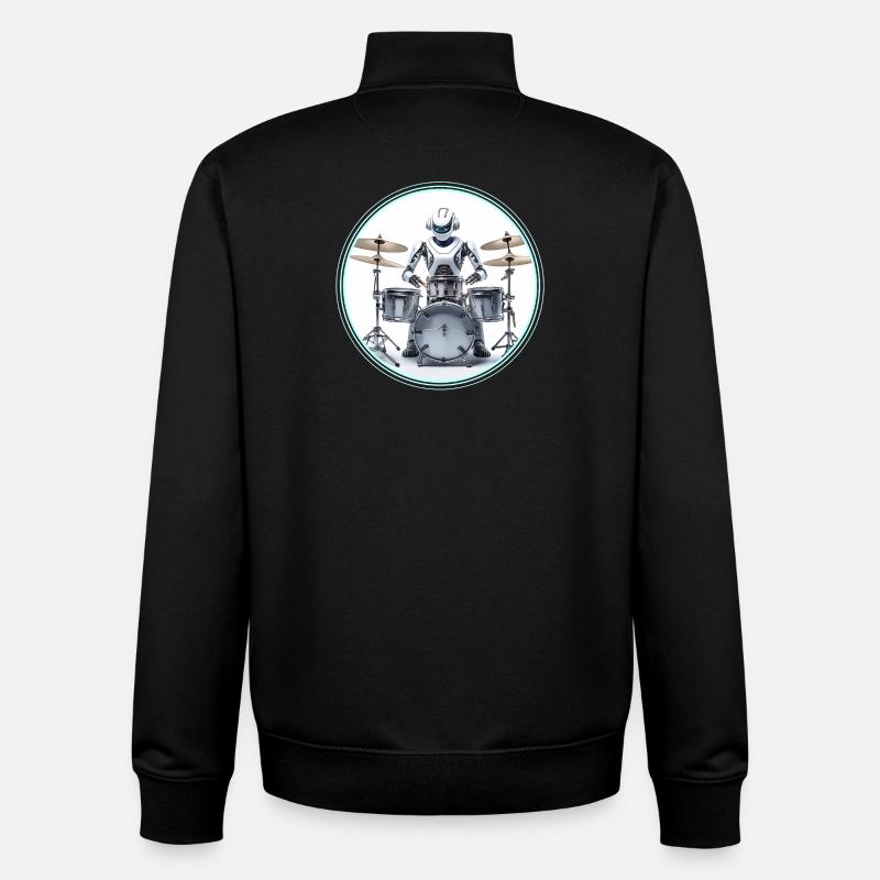 Robot boîte à rythmes - Sweat zippé unisexe en coton bio Stanley/Stella - noir
